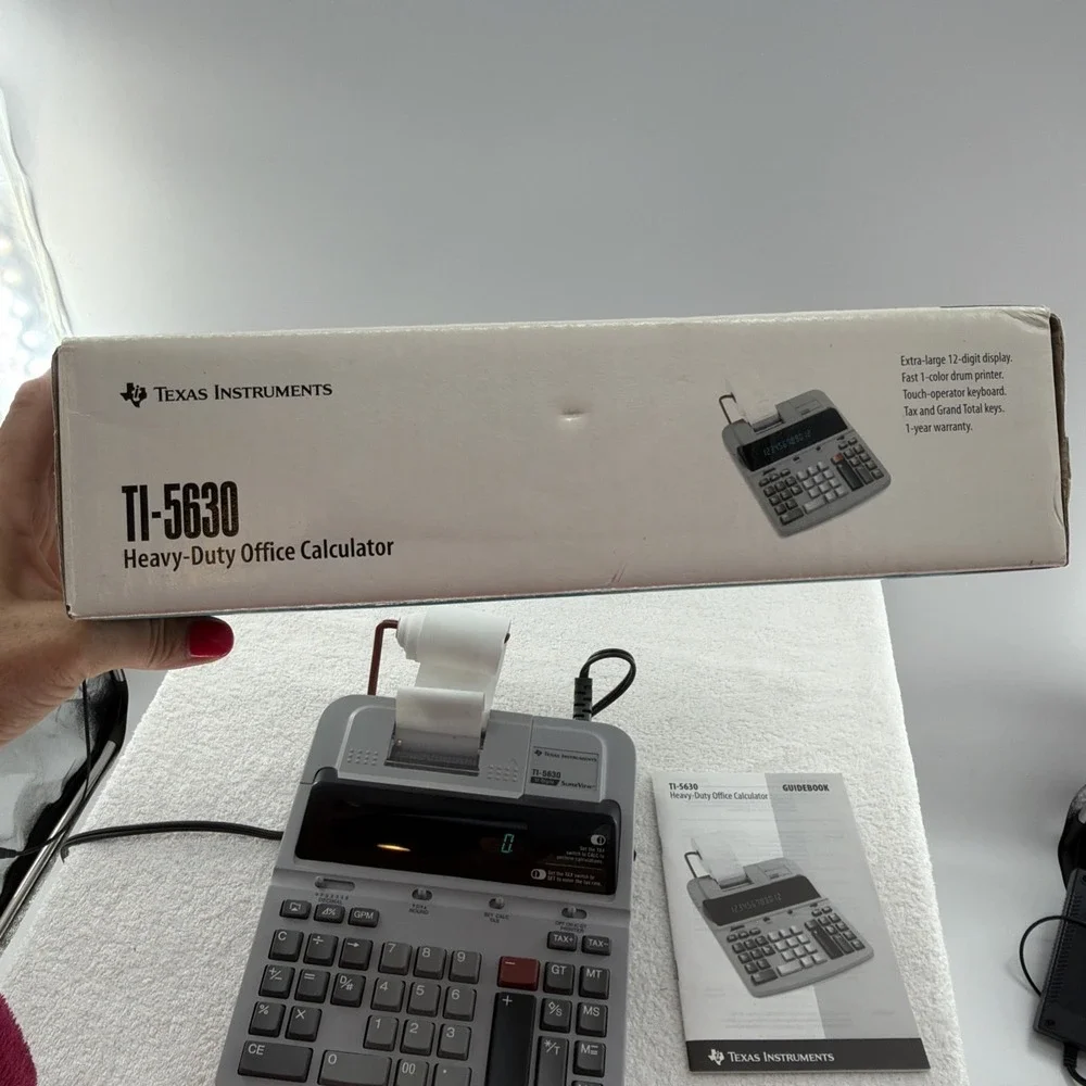 Vintage Texas Instruments TI-5630 12-Digit Printing Calculator Works In Box